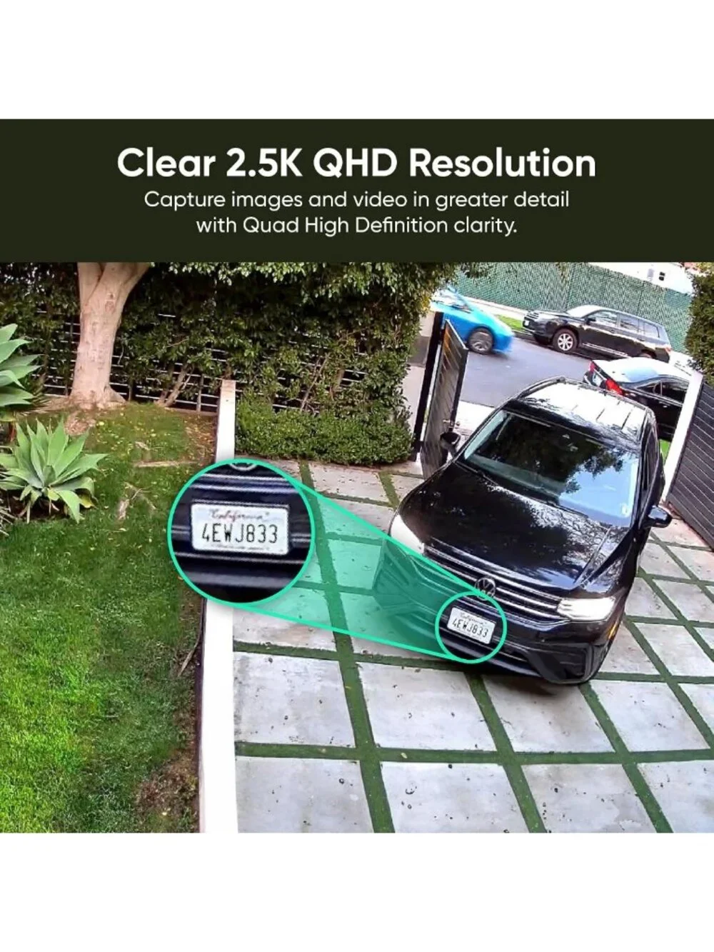 2.5K AI Security Camera - Indoor/Outdoor Home Surveillance, Night Vision, No